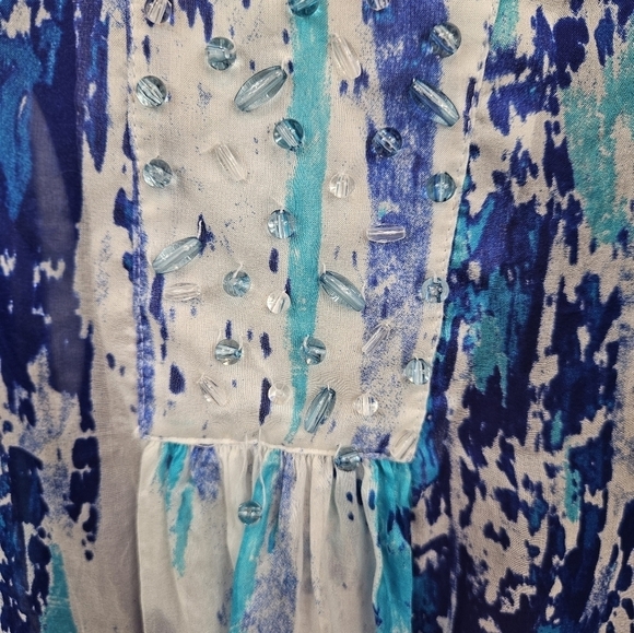 Soft Surroundings‎ Silk Tides Blue Tunic Top Cover-Up Size Small Women's D7 - Picture 3 of 8